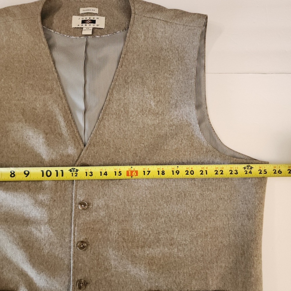 D82 Joseph Abboud Mens 2X Classic Fit Brown Vest Waistcoat Button Front Lined - Picture 4 of 5